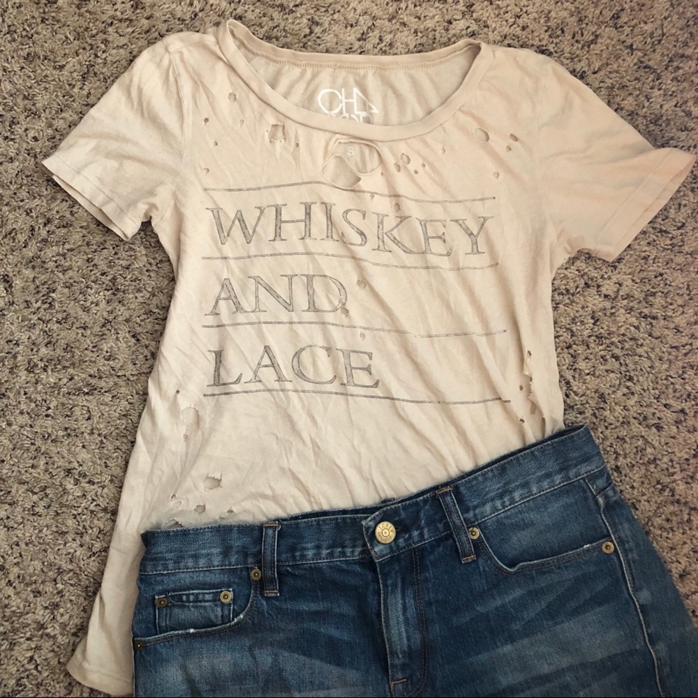 Chaser “Whiskey and Lace” Distressed Tee